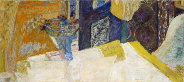 Still Life with Bouquet of Flowers , Venus of Cyrene  by Pierre Bonnard - Hand-Painted Oil Painting Reproduction
