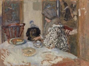 Woman and Dog at Table by Pierre Bonnard Oil Painting