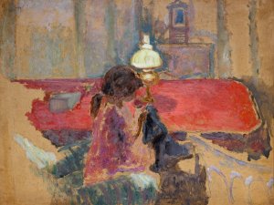 Woman with a Lamp by Pierre Bonnard Oil Painting