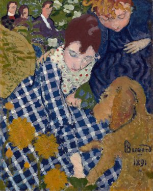 Women With A Dog Oil painting by Pierre Bonnard