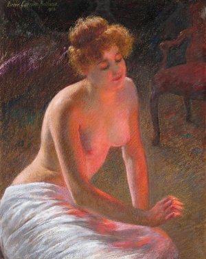 Contemplation by firelight by Pierre Carrier-Belleuse Oil Painting