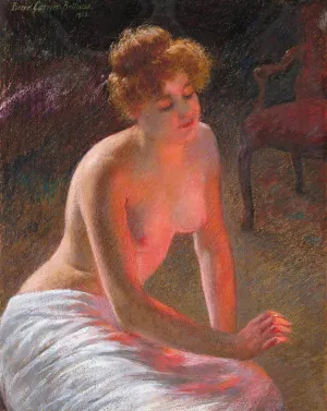 Contemplation by firelight by Pierre Carrier-Belleuse Oil Painting