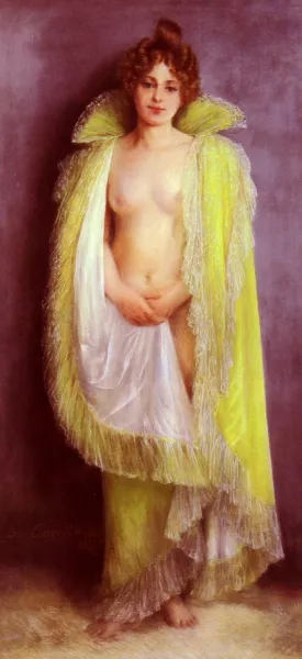 Femme En Deshabillee Verte by Pierre Carrier-Belleuse - Oil Painting Reproduction