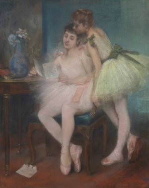 La Lettre by Pierre Carrier-Belleuse Oil Painting