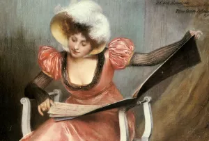 La Maison de Musique by Pierre Carrier-Belleuse Oil Painting