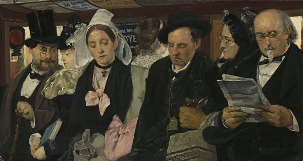 Main Product Photo of L'Omnibus  Painting by Pierre Carrier-Belleuse