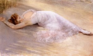 Rest on a Dune by Pierre Carrier-Belleuse Oil Painting
