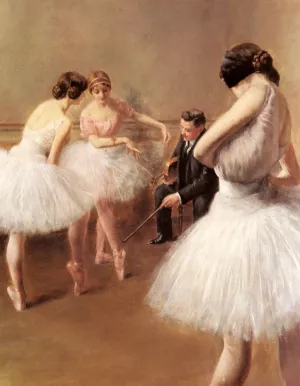 The Ballet Lesson by Pierre Carrier-Belleuse - Oil Painting Reproduction