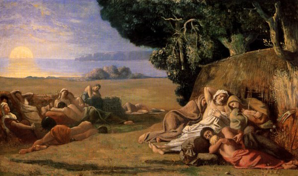 Main Product Photo of Le Sommeil Painting by Pierre Cecile Puvis De Chavannes