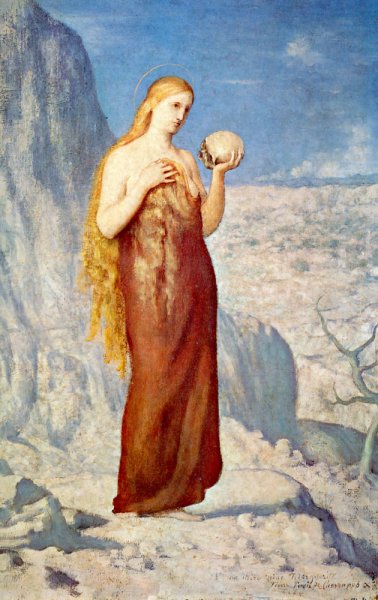Main Product Photo of Mary Magdalene at St. Baume Painting by Pierre Cecile Puvis De Chavannes