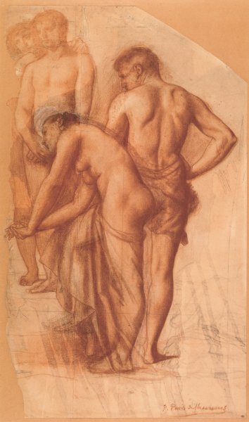 Main Product Photo of Study for Four Figures in 'Rest' Painting by Pierre Cecile Puvis De Chavannes