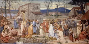 The Childhood of Saint Genevieve Oil painting by Pierre Cecile Puvis De Chavannes