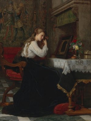 The Mirror by Pierre-Charles Comte Oil Painting