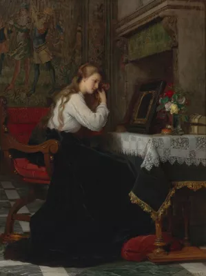 The Mirror Oil painting by Pierre-Charles Comte