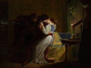 Paolo et Francesca by Pierre Claude Francois Delorme Oil Painting