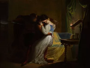 Paolo et Francesca by Pierre Claude Francois Delorme Oil Painting