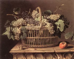 Basket of Grapes by Pierre Dupuys - Oil Painting Reproduction
