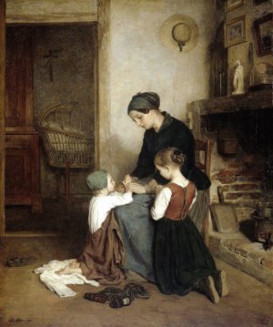 The Evening Prayer by Pierre Edouard Frere Oil Painting