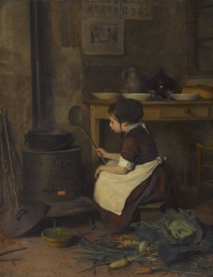 The Little Cook by Pierre Edouard Frere Oil Painting