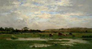 Prairies inondees - Pas de Calais by Pierre-Emmanuel Damoye - Oil Painting Reproduction