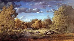 Glade of the Reine Blanche in the Fontainebleau Forest by Pierre Etienne Theodore Rousseau - Oil Painting Reproduction