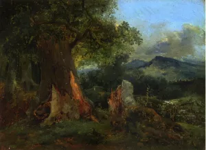 Old Oak Tree and Rotting Trunk painting by Pierre Etienne Theodore Rousseau