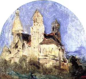 The Church of Saint Lou d'Esserant in the Oise painting by Pierre Etienne Theodore Rousseau