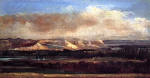 The Saleve Cliffs Near Geneva by Pierre Etienne Theodore Rousseau Oil Painting