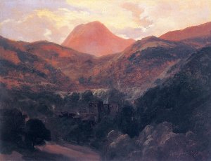 View of the Puy de Dome and Royat by Pierre Etienne Theodore Rousseau Oil Painting