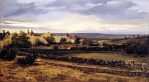 Village in a Valley by Pierre Etienne Theodore Rousseau Oil Painting