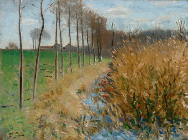 Main Product Photo of Abreuvoir a Mizy Sur Yonne Painting by Pierre-Eugene Montezin
