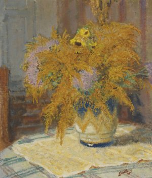 Bouquet De Fleurs by Pierre-Eugene Montezin Oil Painting