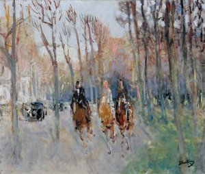 Cavaliers Au Bois De Boulogne by Pierre-Eugene Montezin Oil Painting