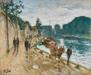 Chemin de halage by Pierre-Eugene Montezin Oil Painting