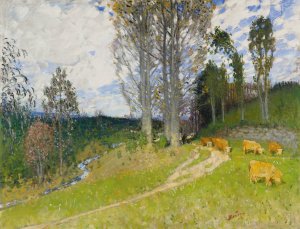 La Montee Au Paturage by Pierre-Eugene Montezin Oil Painting