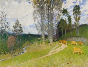 La Montee Au Paturage by Pierre-Eugene Montezin Oil Painting
