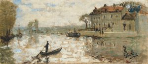 La Seine a St. Monance by Pierre-Eugene Montezin Oil Painting