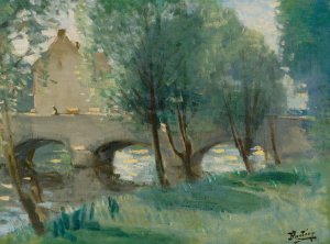 Le Pont by Pierre-Eugene Montezin Oil Painting