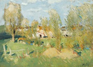 L'entree Du Village by Pierre-Eugene Montezin Oil Painting