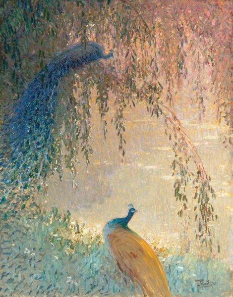 Main Product Photo of Les Paons Painting by Pierre-Eugene Montezin