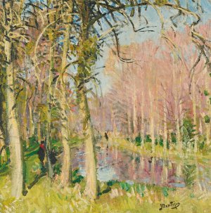 Promenade En Bord De Seine a Veneux Les Sablons by Pierre-Eugene Montezin Oil Painting