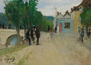 Rue Dans Le Village by Pierre-Eugene Montezin Oil Painting