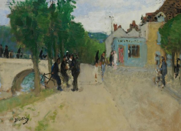 Main Product Photo of Rue Dans Le Village Painting by Pierre-Eugene Montezin