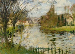 Village Au Bord De Riviere by Pierre-Eugene Montezin Oil Painting
