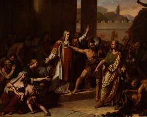 Saint Laurent conduit au martyre by Pierre-Felix Trezel Oil Painting