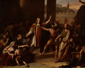 Saint Laurent conduit au martyre by Pierre-Felix Trezel Oil Painting