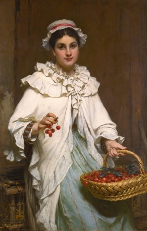 La cueilleuse de Cerises by Pierre-Francois Bouchard Oil Painting