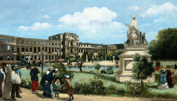 Main Product Photo of Les ruines du palais des Tuileries, apres l'incendie de 1871  Painting by Pierre-Francois Marange