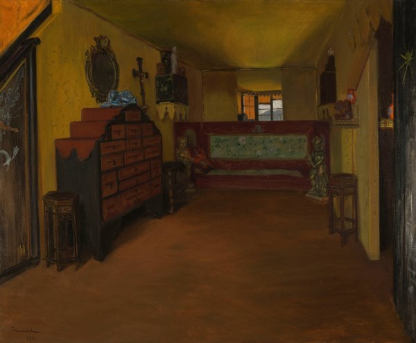 La chambre a coucher de Victor Hugo a Hauteville House  by Pierre Georges Jeanniot - Hand-Painted Oil Painting Reproduction