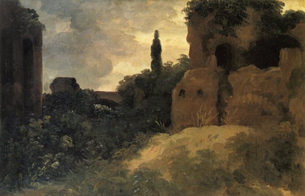 Main Product Photo of Roman Ruins at the Villa Farnese Painting by Pierre-Henri De Valenciennes